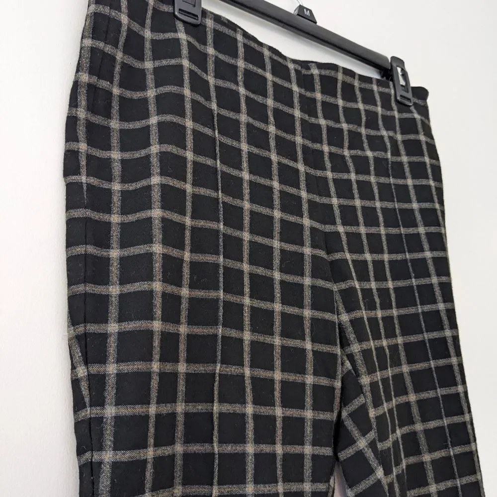 Anthropologie Cartonnier Windowpane Plaid Hi Rise Pants Size 8 Stretch